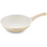 Jumbo Swiss Crystal Dark Cream Wok Tava 28 cm - Krem