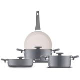 Jumbo Swiss Crystal Grey 7 Parça İndüksiyon Tabanlı Tencere Seti