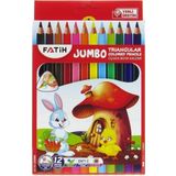 Jumbo Üçgen Kuru Boya Kalemi 12 Renk