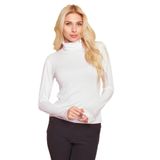 JUMENT Balıkçı Yaka Uzun Kol Likralı Şık Kumaş Bluz Body-Beyaz