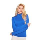 JUMENT Balıkçı Yaka Uzun Kol Likralı Şık Kumaş Bluz Body-Saks