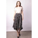 Jument Kadın Desenli Yüksek Bel Sekiz Parça Asimetrik Midi Boy Diz Altı Etek-Örümcek Desen - 42