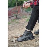 Jump 16309 Yüksek Bilekli Siyah Erkek Sneaker Günlük Spor Ayakkabı, Siyah, 41