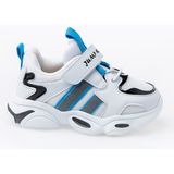 Jump 26056 Beyaz - Mavi - Siyah Uniseks Çocuk Günlük Rahat Yürüyüş Sneaker Spor Ayakkabı