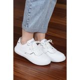 Jump 26821 Beyaz - Gri Kadın Sneaker Günlük Spor Ayakkabı, Siyah - Gri, 39