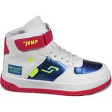 Jump 27834 Cırtlı Yüksek Bilekli Beyaz - Fuşya Kız Çocuk Sneaker Günlük Spor Ayakkabı - 147-Renkli
