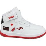Jump 27834 Cırtlı Yüksek Bilekli Beyaz - Kırmızı Üniseks Çocuk Sneaker Günlük Spor Ayakkabı