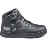 Jump 27835 Cırtlı Yüksek Bilekli Siyah Genç Sneaker Günlük Spor Ayakkabı - 024-Siyah