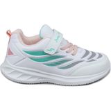 Jump 28105 Cırtlı Beyaz - Somon Pembe Kız Çocuk Sneaker Günlük Spor Ayakkabı