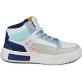 Jump 28756 Yüksek Bilekli Beyaz - Mavi Kadın Sneaker Günlük Spor Ayakkabı