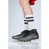 Jump Çoraplı Siyah - Altın Rengi Çim Halı Saha Krampon Futbol Ayakkabısı 29676