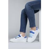 Jump Mavi - Beyaz Cırtlı Erkek Çocuk Sneaker Günlük Spor Ayakkabı 30110