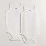 June Bebek Basic Bisiklet Yaka 2'Li İp Askılı Body Beyaz