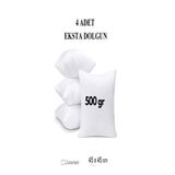 Junenext 4 Adet 500gr Boncuk Silikon Ekstra Dolgun Kırlent İç Yastık 45x45