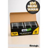 JuneThree Lastik Çivi Deliği Yama 50x50 mm - 40 Adet - Profesyonel Dış Lastik Tamir Yaması
