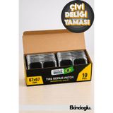 JuneThree Lastik Çivi Deliği Yama 67x67 mm - 10 Adet - Profesyonel Büyük Boy Dış Lastik Tamir Yaması
