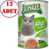 Jungle 12x415 gr Tavuklu Sebzeli Kedi Konservesi