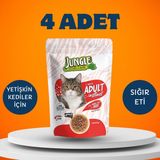 Jungle Adult Instinct Sığır Etli Yaş Kedi Maması 4 x 100 gr