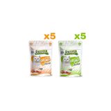 Jungle Crunch Kedi Ödül Maması Tüy Yumağı Kontrolü 5 Adet ve Deri Ve Tüy Bakımı 5 Adet (1x60gr)