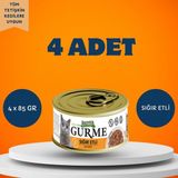 Jungle Gurme Soslu Sığır Etli Yetişkin Kedi Yaş Maması 4 x 85 gr - Sığır Eti