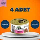 Jungle Gurme Soslu Somonlu Yetişkin Kedi Yaş Maması 4'lü Paket