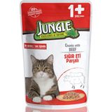 Jungle Pouch Kedi Biftekli 24 Adet Jelli Yaş Mama 100 gr
