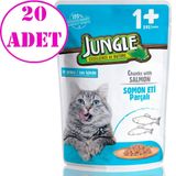 Jungle Pouch Somonlu Jelli 20x100 gr Kedi Yaş Maması