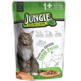 Jungle Pouch Tavuk Eti Parçalı Soslu 6x100 gr Yetişkin Kedi Konservesi