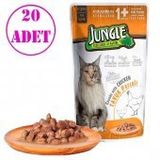Jungle Tavuklu Soslu Pouch 20x100 gr Konserve Kısır Kedi Maması