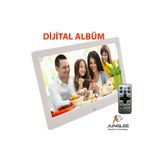 Junglee 10 Inç Dijital Fotograf Çerçevesi Led Hd Ekran Usb/Sd Mp3/Mp4 Çalar Video Oynatma Uzaktan Kumandalı Beyaz