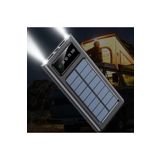 Junglee 10000 Mah Güneş Enerjili Powerbank Ios Android Uyum Lcd Ekranlı 4 Kablo Type C Mikro Usb Lightning Beyaz