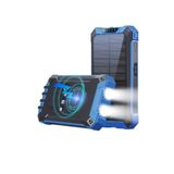 Junglee 10000Mah Powerbank Solar Güneş Enerjili Wireless Kablosuz Şarj Özellikli Taşinabilir Şarj Led Işıkli Mavi