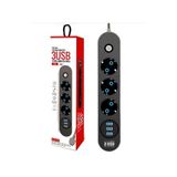 JUNGLEE (1241) 3 Soket 3 Usb Şarj Termal Akım Korumalı Priz 2 Metre Kablo Çoklu Priz 3 lü Priz ile uyumlu