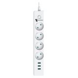 JUNGLEE (1261) Akım Korumalı 4 Lü Priz Açma Kapama Anahtarlı 3 Usb Çıkışlı 2 Metre Kablo Uzunluğu ile uyumlu