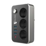 JUNGLEE (1263) Akım Korumalı 3 Lü Priz 3 Usb Çıkışlı Açma Kapama Anahtarlı 2 Metre Kablo Uzunluğu ile uyumlu