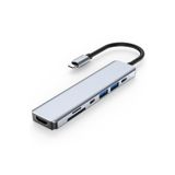 JUNGLEE (1266) Type C Adaptör 7 In 1 Usb Hub Hdmi Sd Tf Kart Usb Pd Type C Macbook Çevirici ile uyumlu