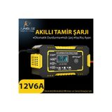 JUNGLEE 12V 6A Tam Otomatik Akü Şarj Aleti Dijital LCD ekran Araba Motosiklet Akülü Araç Şarj Cihazı 4-100Ah RJ-C120501A