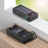 JUNGLEE 20000 MAH GÜNEŞ ENERJİLİ POWERBANK İOS ANDROİD UYUM LCD EKRANLI TYPE C MİKRO USB LİGHTNİNG ÇIKIŞLI