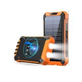 Junglee 20000Mah Powerbank Solar Güneş Enerjili Wireless Kablosuz Şarj Özellikli Taşinabilir Şarj Led Işıkli Turuncu