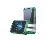 Junglee 20000Mah Powerbank Solar Güneş Enerjili Wireless Kablosuz Şarj Özellikli Taşinabilir Şarj Led Işıkli Yeşil