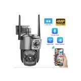 JUNGLEE 2+2 MP 4K ULTRA HD GECE GÖRÜŞLÜ ÇİFT KAMERALI GÜVENLİK KAMERASI DIŞ MEKAN İP KAMERA WİFİ Lİ