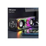 JUNGLEE (307) bluetooth hoparlör tws özellikli 2x5w led ışıklı fm radyo usb sd kart giriş kablosuz şarjlı speaker ile uyumlu