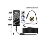 Junglee 3'Ü 1 Arada Endeskop Kamera Mikrofon Usb Ve Tip-C 6 Led Su Geçirmez 10 Metre Borescope Yılan Kamera Siyah 5 Metre