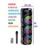 JUNGLEE 3X8 İNÇ BÜYÜK BOY TEKERLEKLİ BLUETOOTH SPEAKER ŞARJLI KABLOSUZ MİKROFONLU HOPARLÖR