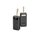 Junglee 40000Mah 4 Usb Çikişli Powerbank Type C Lightning Ve Mikro Usb Girişli El Fenerli Siyah