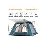 JUNGLEE 6 Kişilik Otomatik Kurulum Çadır Kamp Ve Çocuk Oyun Çadırı 240cmx240cmx160cm
