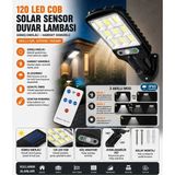 Junglee 616-4 Güneş Enerjili Sokak Lambası Parlak LED Solar Şarjlı Hareket Sensörlü Duvar Lamba Uzaktan Kumandalı Solar Aydınlatma