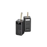 Junglee 80000 Mah Powerbank Güç Bankası Dijital Göstergeli Led Işıklı 4 Usb Port Çıkışlı Taşınabilir Şarj Siyah