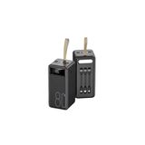 Junglee 80000Mah 4 Usb Çikişli Powerbank Type C Lightning Ve Mikro Usb Girişli El Fenerli Siyah