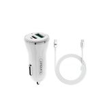 JUNGLEE Araç Çakmaklık Şarj Başlığı 2 Usb 12-24v 18w Qc3.0+pd Hızlı Şarj Aleti Type-c Ios Kablo